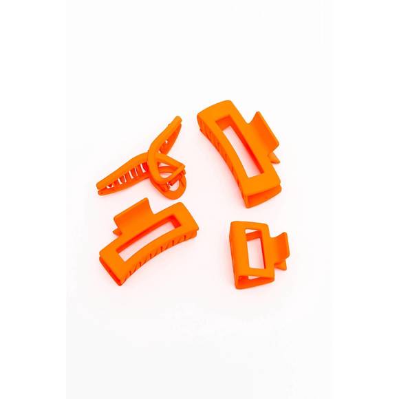 NEW 123 AMORE women's claw clip set in orange - Picture 2 of 10